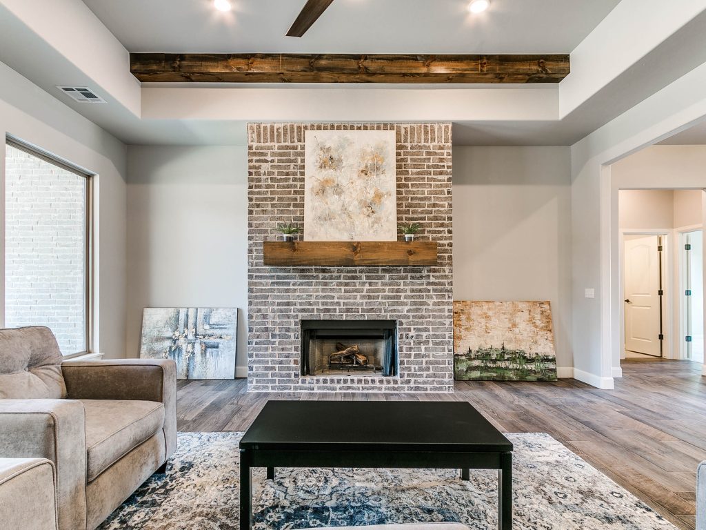 living room with fireplace