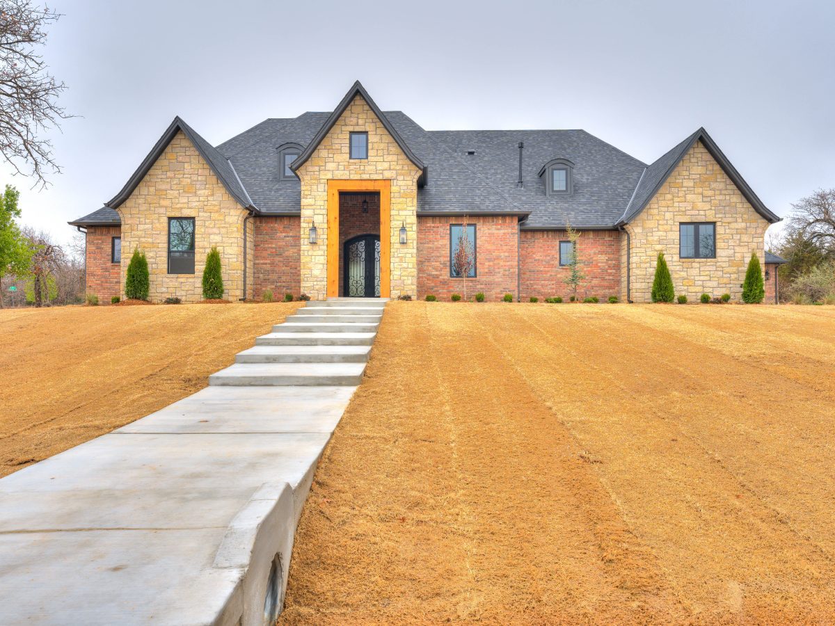 Front of house with sidewalk
