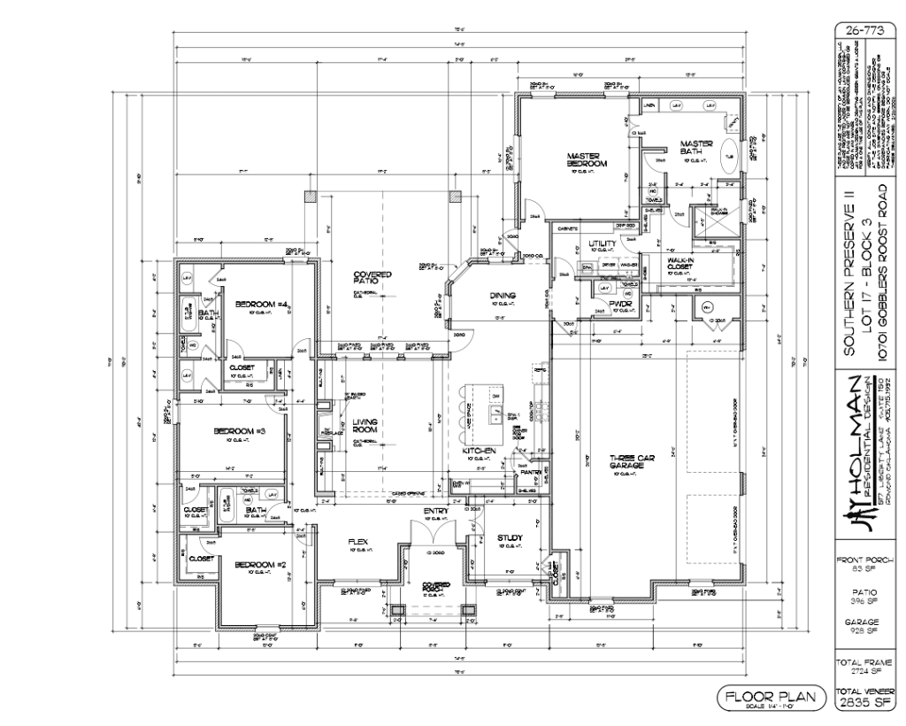 Floor plan for 10701 Gobblers Roost Rd that is being built for the Southern Preserve II edition.