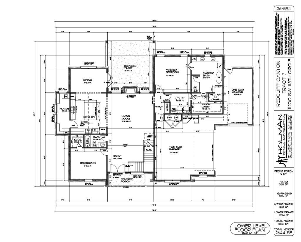 Lower level floor plan for the home located at 11200 SW 113th